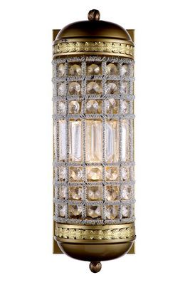 Дизайнерский настенный светильник с хрусталем, бронза