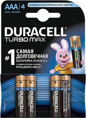 Батарейка Duracell LR 03/MX 2400-4BL TURBO MAX AAA