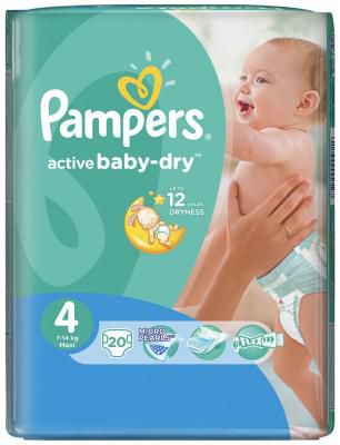 Подгузники Pampers Active Baby-Dry Maxi 7-14 кг 4 размер 20 шт
