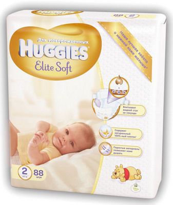 Подгузники Huggies Elite Soft 2 4-7кг 88шт