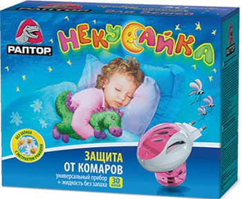 Комплект прибор жидкость от комаров Раптор Некусайка для детей 30 ночей