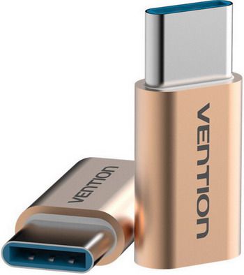 Адаптер-переходник Vention USB Type C M/ USB 2.0 micro B 5pin F VAS-S 10-G Золотой