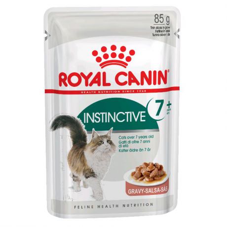 Влажный корм RC Instinctive для взрослых кошек от 7 до 12 лет, кусочки в соусе, 85 г.