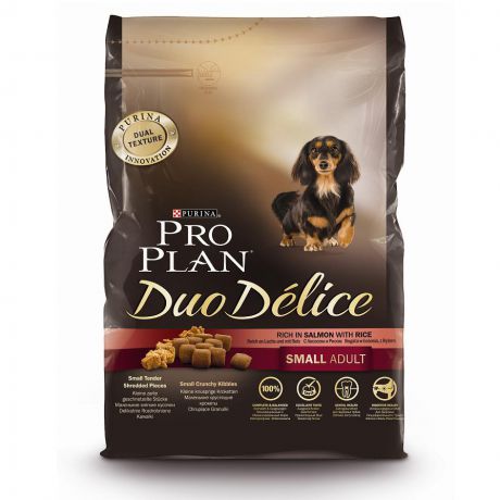 Сухой корм Pro Plan Duo Delice для взрослых собак мелких пород, лосось+рис, 2.5кг