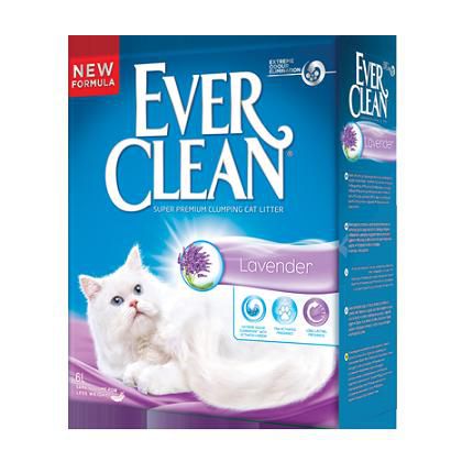 Минеральный комкующийся наполнитель Ever Clean "Lavender" для кошек с ароматом лаванды 6кг
