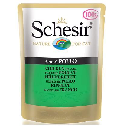 Влажный корм Schesir для кошек филе цыпленка (100 гр)