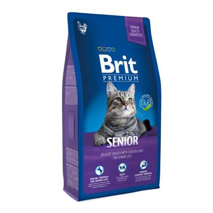 Сухой корм Brit Premium Сat Senior для пожилых кошек, курица и печень 1.5кг