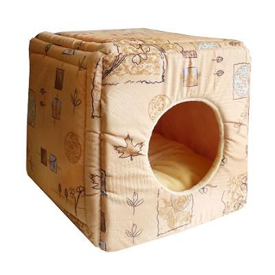 Лежанка ЗЭ Дом кубик-трансформер №1 мебельная ткань (42*42*40)