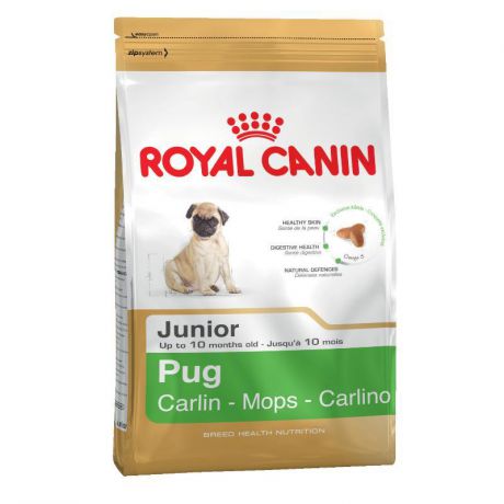 Сухой корм Royal Canin Pug junior для щенков породы Мопс до 10 месяцев, 1.5 кг