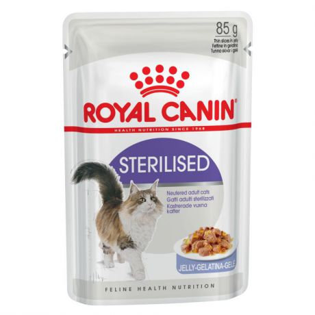 Влажный корм Royal Canin Sterilised для стерилизованных кошек, кусочки в желе, 85 г.