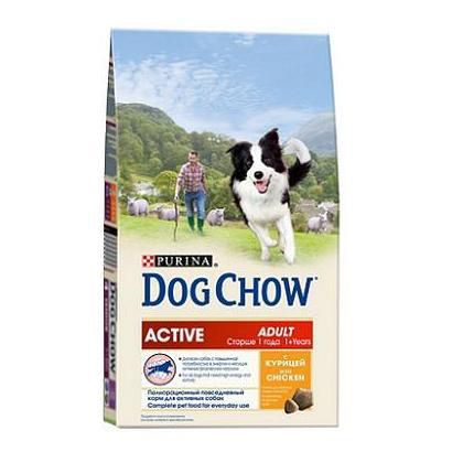 Сухой корм Dog Chow Active для активных собак, курица 14кг.