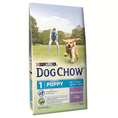 Сухой корм Dog Chow puppy для щенков, ягнёнок, 14 кг
