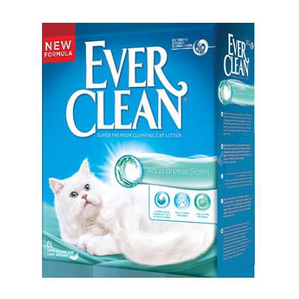 Минеральный комкующийся наполнитель Ever Clean "Aqua Breeze Scent" для кошек с ароматом морской свежести 6кг