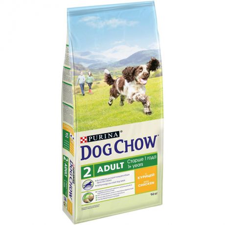 Сухой корм Dog Chow Adult для собак, курица, 14 кг
