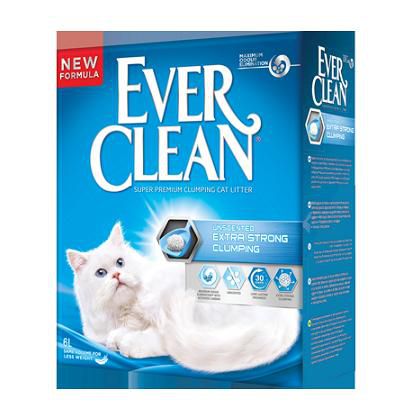 Минеральный комкующийся наполнитель Ever Clean"Extra Strong Clumping Unscented" для кошек без ароматизатора 6кг