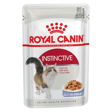 Влажный корм Royal Canin Instinctive для взрослых кошек от 1 года, кусочки в желе, 85г.