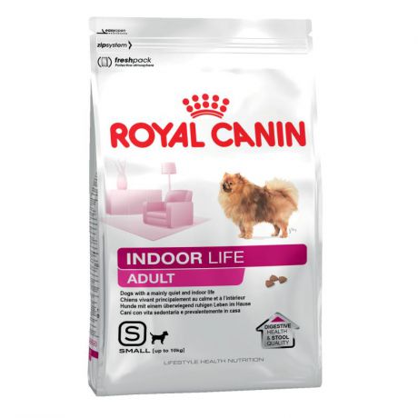 Сухой корм Royal Canin Indoor life Adult для собак малых пород от 1 до 10 кг, 500г.