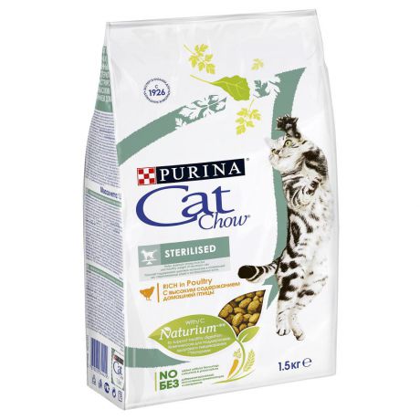 Сухой корм Cat Chow для кошек и котов стерилизованных, 15кг