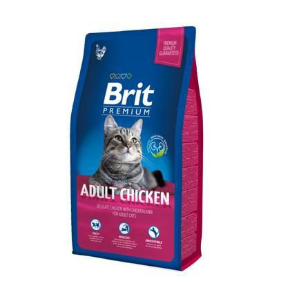 Сухой корм Brit Premium Сat Adult Chicken курица+печень для кошек, 800г