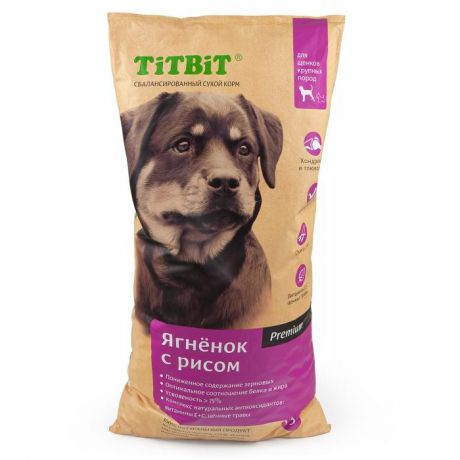 Сухой корм TitBit ягненок с рисом для щенков крупных пород