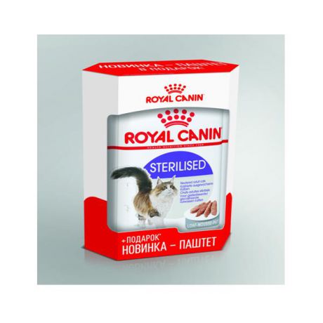 Влажный корм Royal Canin Sterilised для стерилизованных кошек кусочки в желе 4 + 1 паштет