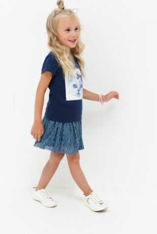Юбки Acoola Юбка детская для девочек с люрексом цвет темно-синий размер 98 20220180058