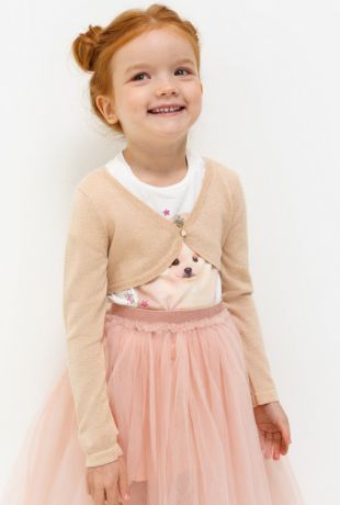 Жакеты Acoola Жакет детский для девочек с люрексом цвет светло-розовый размер 98 20220130114