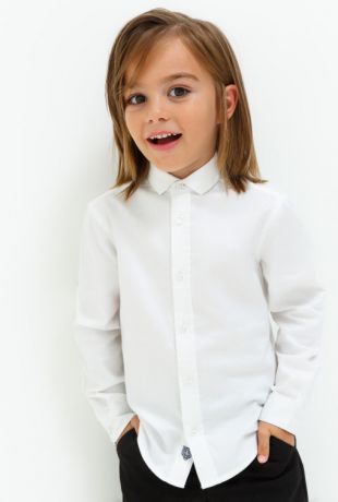 Рубашки Acoola Сорочка для мальчиков из фактурной хлопковой ткани цвет белый размер 92 20120280039