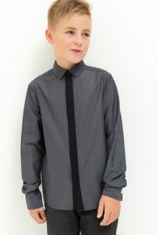 Рубашки Acoola Сорочка для мальчиков из жаккардовой ткани добби цвет серый размер 170 20110280060