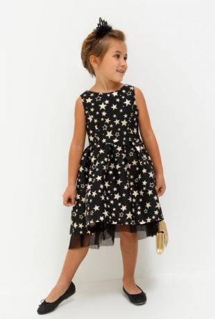 Платья Acoola Платье детское для девочек с вырезом и бантом на спинке цвет черный размер 110 20220200209