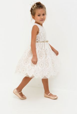 Платья Acoola Платье детское для девочек из принтованного фатина цвет светло-розовый размер 98 20220200214