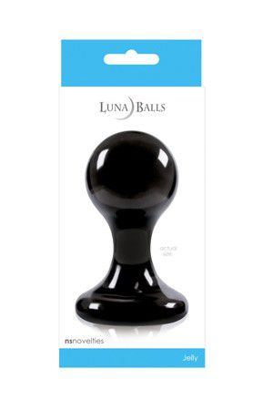 Анальная пробка Luna Balls на присоске большая чёрная
