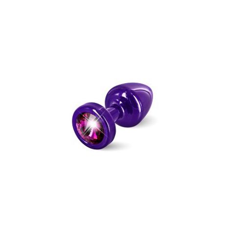 Анальная пробка фиолетовая, малиновый кристалл ANNI round Purple T1