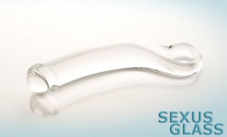 Фаллоимитатор Sexus Glass изогнутый - 19 см