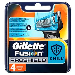 GILLETTE GILLETTE Кассеты сменные для станка FUSION PRO SHIELD CHILL 4 шт.