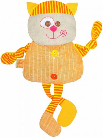 Мягкая игрушка-грелка Мякиши Доктор Мякиш кот оранжевый ткань 35 см 232