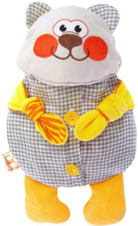 Мягкая игрушка-грелка Мякиши Доктор Мякиш-Мишутка медведь серый желтый текстиль 31 см 178