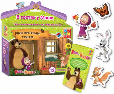 Магнитный театр Vladi toys "Маша и медведь: В гостях у Маши" 12 предметов vt3206-22
