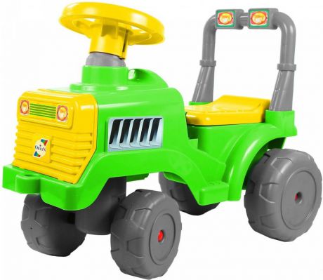 Каталка-трактор R-Toys ОР931к от 10 месяцев зелено-желтый пластик на колесах