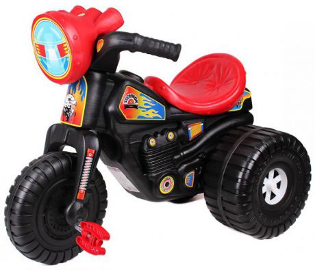 Каталка-машинка ТехноК Мотоцикл Гонки с педалями 4135 от 3 лет черно-красный пластик на колесах
