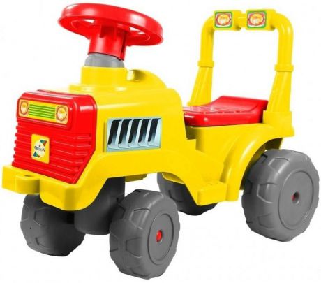 Каталка-трактор R-Toys ОР931к от 10 месяцев красно-желтый пластик на колесах
