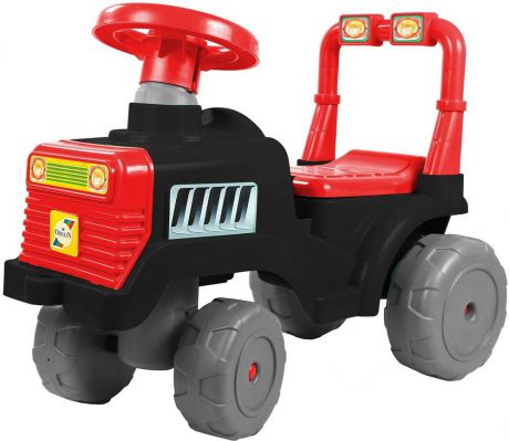 Каталка-трактор R-Toys ОР931к от 10 месяцев черно-красный пластик на колесах