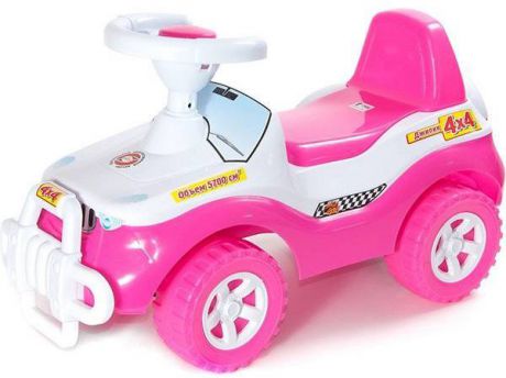 Каталка-машинка R-Toys Джипик ОР105к от 8 месяцев розовый пластик с клаксоном