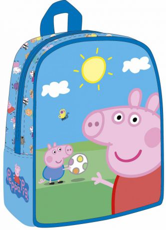 Дошкольный рюкзак Росмэн "Свинка Пеппа" водонепроницаемый голубой рисунок 32043
