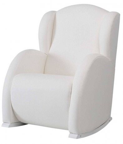 Кресло-качалка мини Micuna Wing Flor (white/white искусственная кожа)