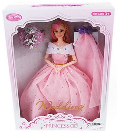 Кукла Shantou Gepai "Невеста в розовом платье" шарнирная 29 см xd17-3