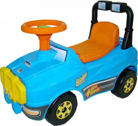 Каталка-машинка Полесье Джип №2 от 1 года голубой пластик на колесах