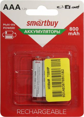Аккумуляторы Smart Buy sbbr-3a02bl800 2 шт 800 mAh Aaa hr03-2bl
