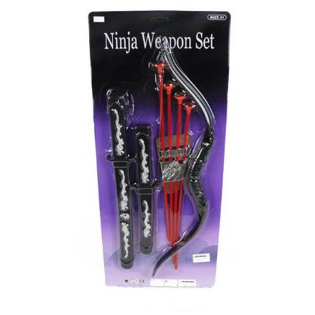 Набор оружия Shantou Gepai Ниндзя, лук, стрелы с присосками 4шт., держатель для стрел, меч, кинжал rz1393