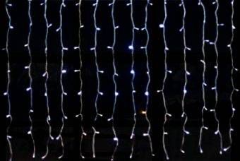 Гирлянда электрическая Новогодняя сказка 200 Led Портьера цветного свечения, белый провод 2*0,5 м 971038